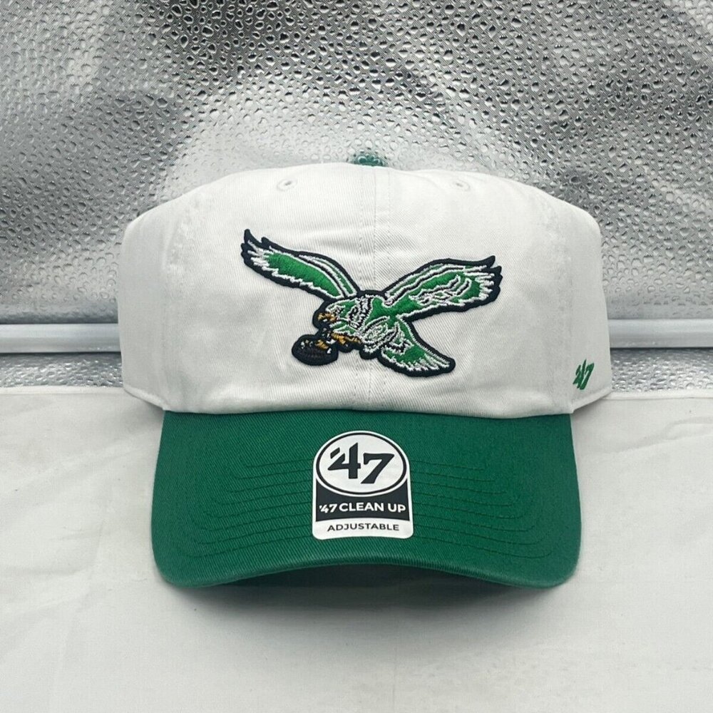 '47 Clean Up Eagles Throwback White Adjustable Hat NWT